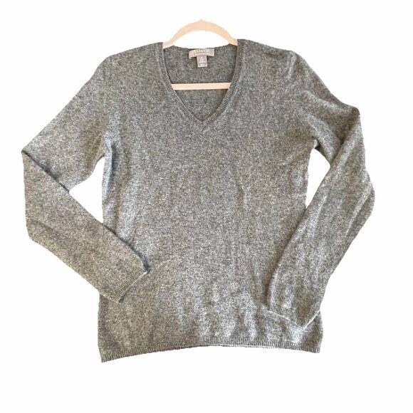 Cashmere by Charter Club 100% Cashmere Sweater Size M Gray V-Neck 2-Ply Cozy - Picture 1 of 6